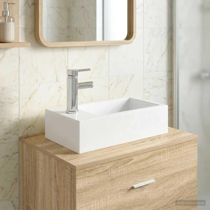 vidaXL Badwasbak Chroom 45,5 x 25,5 x 13 cm Metaal, Huis en Inrichting, Tafels | Kaptafels, Nieuw, Verzenden