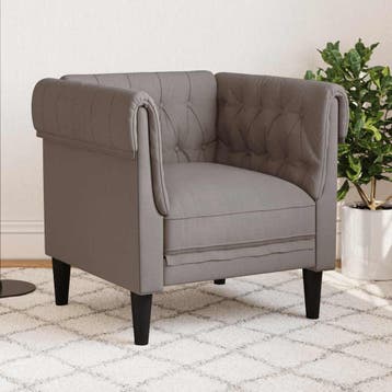 vidaXL Fauteuil Chesterfield-stijl stof taupe, Verzenden, Nieuw