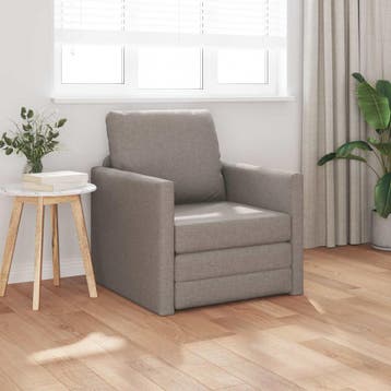 vidaXL Slaapbank / zetel Taupe 74 x 77 x 81 cm Stof, Verzenden
