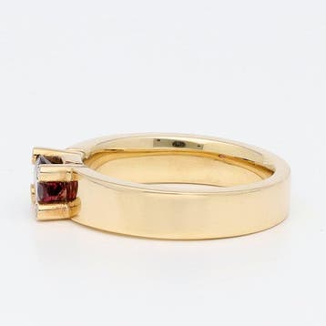 Bague - 14 carats Or jaune Topaze - Diamant