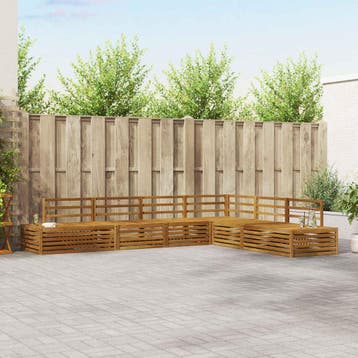 vidaXL Buiten bank set 6 Stuk Naturel Massief Acacia Hout, Verzenden