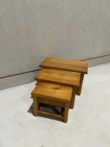 Tables gigognes (3) - Chêne - Brutaliste, Antiquités & Art