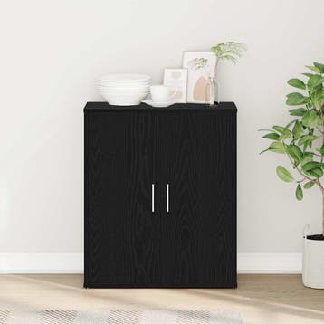 vidaXL Dressoir Zwart Eiken 60x31x70 cm Engineered Wood, Verzenden