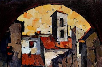 Elvo Di Stefano (1939-2020) - Scorcio di Tolfa, Antiek en Kunst