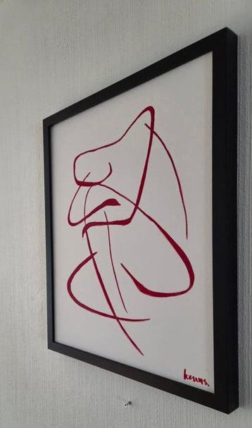 Liesens - Dreamer(Handpainted on white canvas met lijst)