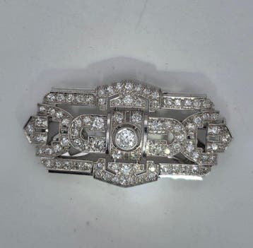 Bijou broche - 18 carats Or blanc - 5.00ct. tw. Diamant