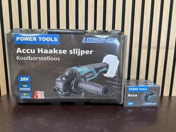 Veiling - 20V Accu Haakse Slijper 115 mm met 4.0Ah Accu en K, Nieuw