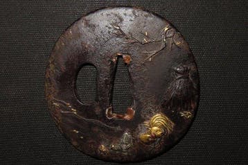 Katana - Gesmeed ijzer - C6-275 Chicken Tsuba - Japan - Edo