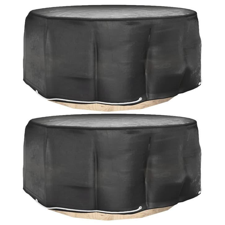 vidaXL Tuinmeubelhoezen met 10 oogjes 2 st rond Ø 260x90 cm, Tuin en Terras, Tuinmeubel-accessoires, Nieuw, Verzenden