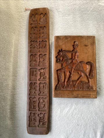 Plank (2) - Hout - Twee speculaasplanken, Antiek en Kunst
