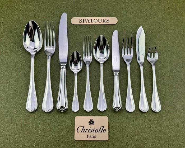 Christofle - Tafelservies voor 12 (126) - Spatours -, Antiek en Kunst, Antiek | Meubels | Tafels