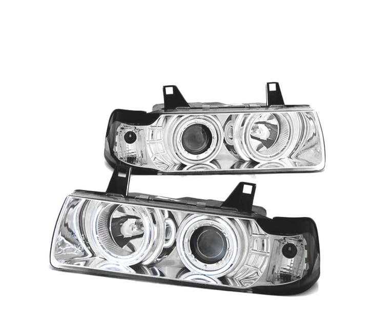 Phares Pour Bmw E36 Coupé Cabrio 90-99 Angel Eyes Chromé, Autos : Pièces & Accessoires, Éclairage, Envoi