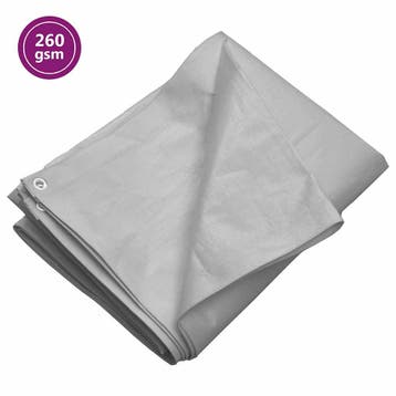 vidaXL Dekzeil 260 g/m² 8x8 m HDPE grijs, Verzenden, Nieuw