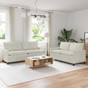 vidaXL bank / zetelstel 2 st Crèmekleurig Fluweel, Verzenden