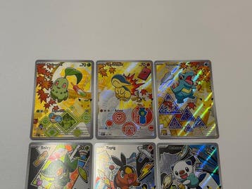 Pokémon - 9 Card - Chikorita, Léviator, Totodile, Snivy,