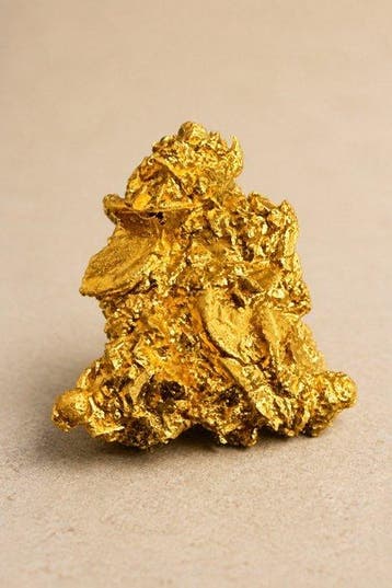 Goud Goud nugget - Hoogte: 7.9 mm - Breedte: 7.5 mm- 0.78 g