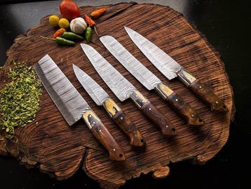 Keukenmes - Kitchen knife set - U266 - Staal, Hout,