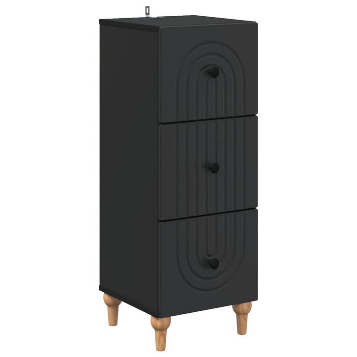 vidaXL Ladekast Zwart 33 x 34,5 x 90 cm Bewerkt hout, Maison & Meubles, Armoires | Autre, Envoi