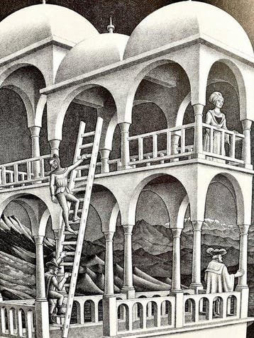 Maurits Cornelis Escher (1898-1972) - BELVEDERE (1958) -, Antiek en Kunst