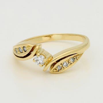 Bague - 18 carats Or jaune Diamant (Naturelle)