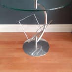 Bijzettafel - Glas, Aluminium, Staal