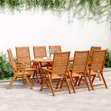 vidaXL Verstelbare klapstoelen, 8 stuks, 56x72x107 cm,, Tuin en Terras, Verzenden, Nieuw