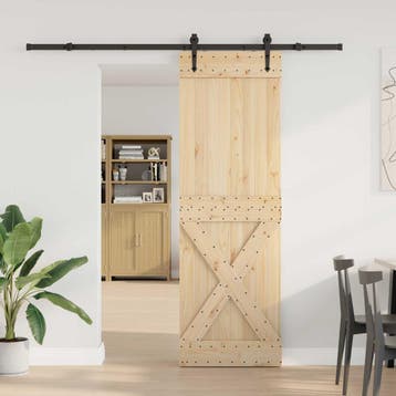 vidaXL Schuifdeur NARVIK Naturel en Zwart 70 x 210 cm (213,5, Verzenden, Nieuw
