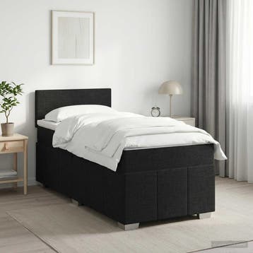 vidaXL Boxspringbed met matras met hoofdeinde Zwart 80 x 200, Verzenden, Nieuw