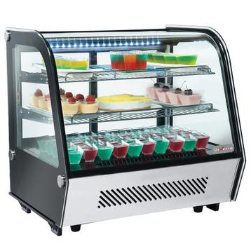 Koelvitrine | 120L | RVS/Zwart | +1°C/+12°C | Geforceerd |, Verzenden