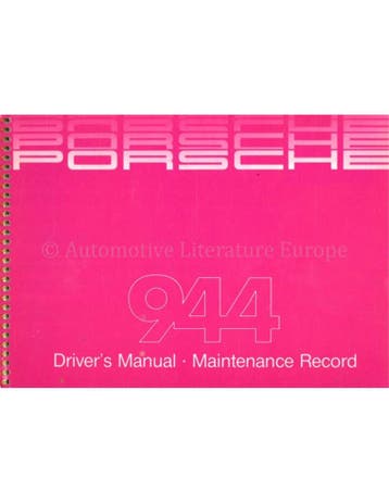 1985 PORSCHE 944 INSTRUCTIEBOEKJE | SERVICEBOEKJE ENGELS