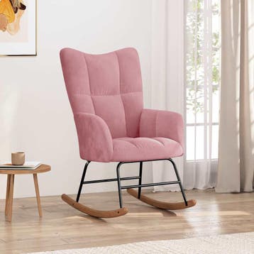 vidaXL Schommelstoel fluweel roze, Maison & Meubles, Verzenden
