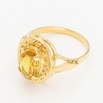 Ring - 18 karaat Geel goud Saffier, Nieuw