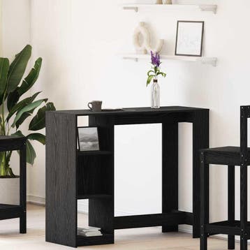 vidaXL Bartafel 124 x 46 x 103.5 cm Bewerkt hout Zwart Eiken, Huis en Inrichting, Verzenden, Nieuw