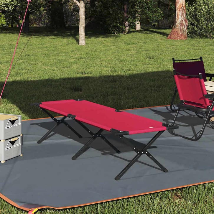 vidaXL Opvouwbaar Campingbed Rood 193 x 69 x 45 cm Oxford, Caravans en Kamperen, Kampeeraccessoires, Nieuw, Verzenden