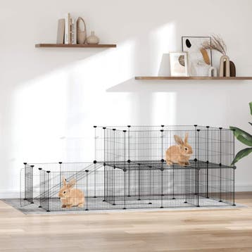 vidaXL Huisdierenkooi met deur 44 panelen 175x105x70 cm, Verzenden, Nieuw