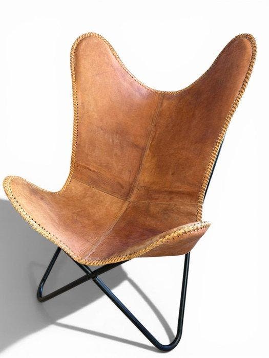 Fauteuil - chaise papillon - Cuir, Métal - Chaise papillon -, Antiquités & Art, Art | Objets design