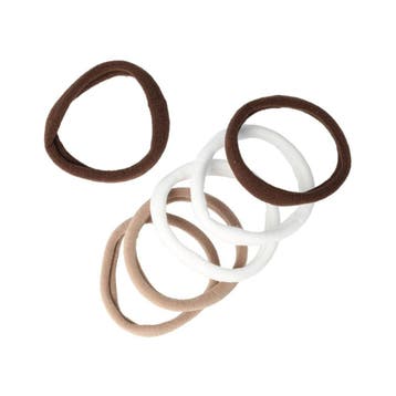 Haarelastieken Basic - Endless Armband - Bruin Wit  - Set
