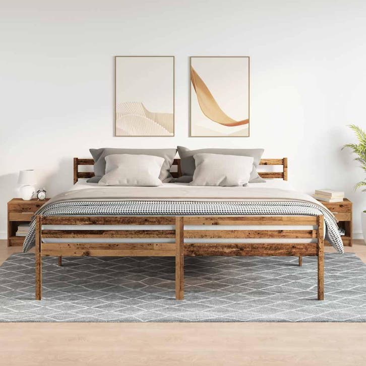 vidaXL Nachtkastjes 2 st met lade 39x28x41 cm oud, Huis en Inrichting, Slaapkamer | Nachtkastjes, Nieuw, Verzenden
