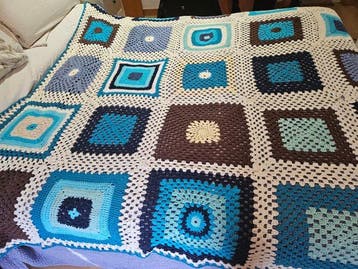 Couvre-lit - 2 m - 2 m - Couverture au crochet