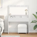 vidaXL Kaptafel met spiegellichten Wit 100 x 41 x 135 cm, Verzenden