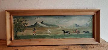 senza firma - Cacciatore e carrozza.Pulcinella