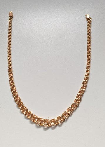 Collier - 18 carats Or jaune - Maillons doubles gradués