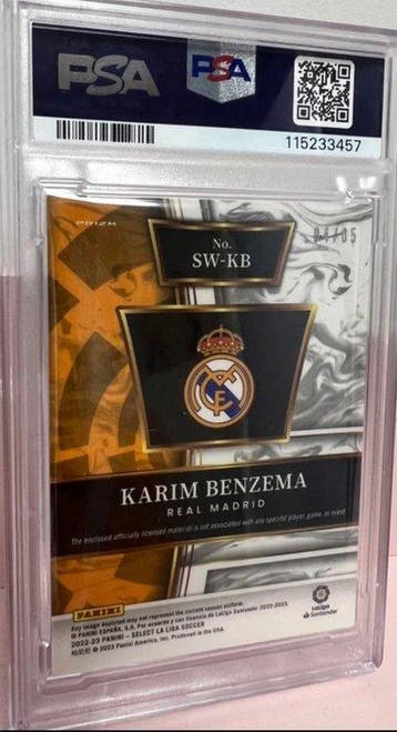 2022/23 Panini Select La Liga Karim Benzema Swatch Green /5
