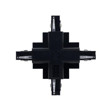 Luxar Inbouw 3 Fase X-Vorm Connector Zwart, Verzenden, Nieuw