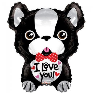 Helium Ballon Valentijn Hond I Love You 45cm leeg, Hobby & Loisirs créatifs, Articles de fête, Verzenden