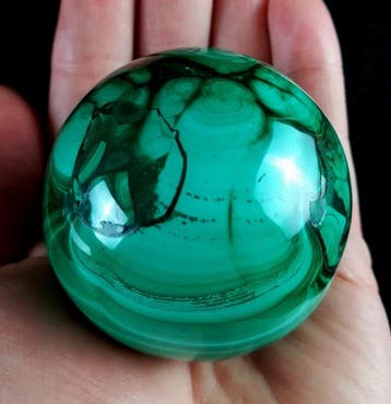 Malachiet A++ van eerste kwaliteit Bol - Hoogte: 55 mm -