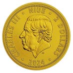 Niue. 2 Dollars 2024 1 oz Niue Czech Flag Lion Stand 24k
