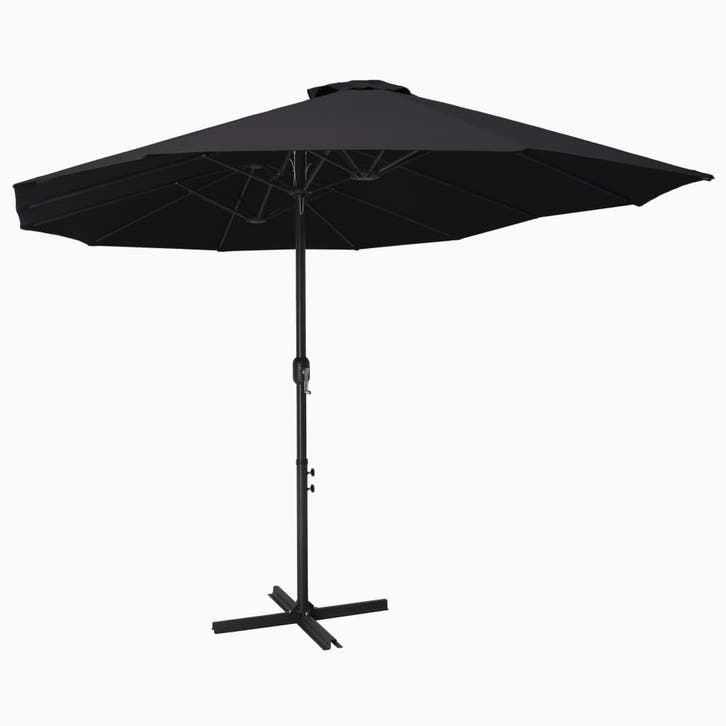 vidaXL Parasol met aluminium paal 460x270 cm zwart, Tuin en Terras, Parasols, Nieuw, Verzenden