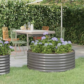 vidaXL Plantenbak 100x100x36 cm gegalvaniseerd staal grijs, Tuin en Terras, Verzenden, Nieuw