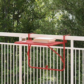 Balkontafel Staal Rood | Retour deal | 34% korting, Verzenden, Gebruikt, Rechthoekig, Metaal